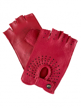 "Kapalabháti"  woman's leather  fingerless gloves 