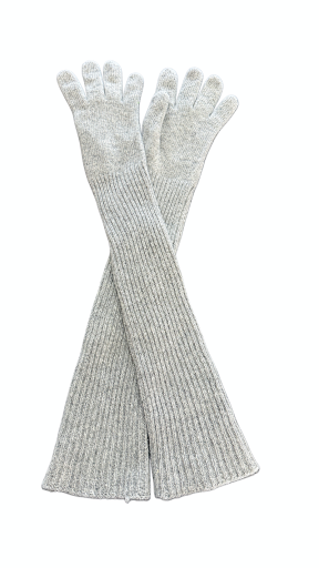 Women's long cashmere gloves, one size, grey
