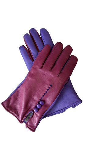  TITTIBHA Women's Leather Gloves, Juniper Purple, 7.5