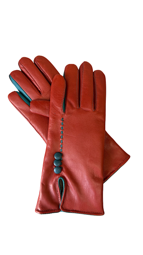TITTIBHA Women's Leather Gloves, Terracotta, 7