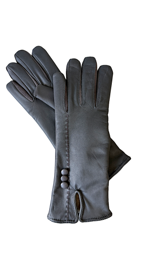 TITTIBHA Women's Leather Gloves, Size 7.5, Grey