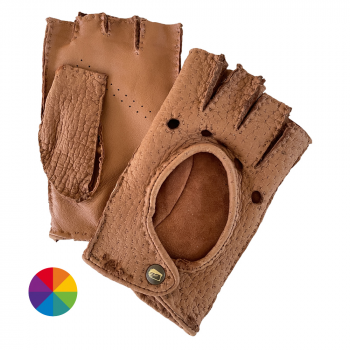 "NIDRA PECCARY"  woman's leather  fingerless gloves 