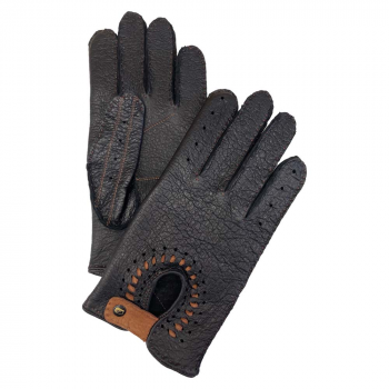 "ŠANKARA" mens leather gloves- Black -cork size 8,5