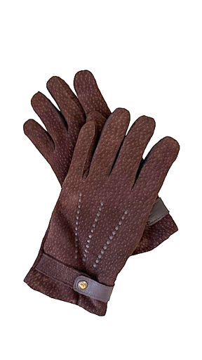 "KAPOTAS" men's leather gloves brown 8,5 size