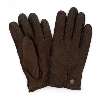 "KAPOTAS" men's leather gloves brown 8,5 size