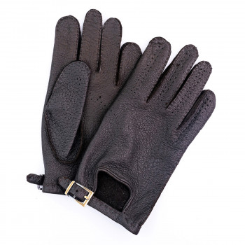 "TÁDŽAS" men's leather gloves dark brown 9 size