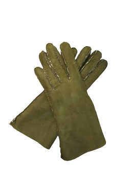 Women's fur gloves PRAKRITI Olive