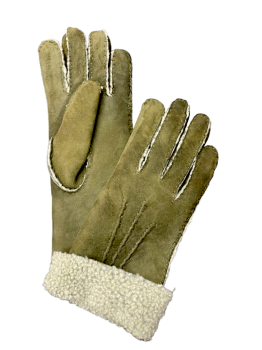 Women's fur gloves PRAKRITI Olive