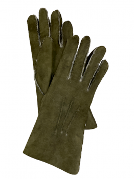 Women's fur gloves PRAKRITI Olive