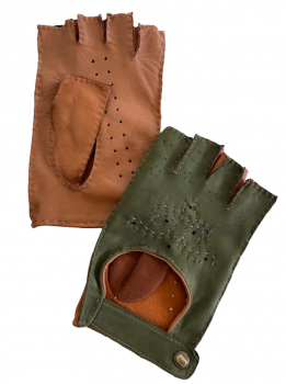 Women's fingerless leather gloves CHITTA