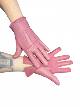 Women's Leather Gloves Rose Pink 7.5