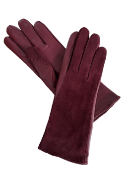 Women's Burgundy Nappa Leather Gloves Sizes 7 & 7.5