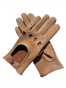 Women's Nude Leather Driving Gloves – Size 7