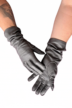  Women's leather gloves – Stone Grey
