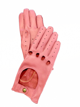  Women's leather driving gloves, size 7, old pink rose