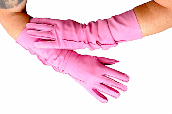  Women's Extra Long Leather Gloves BARBIE  Size 7.5