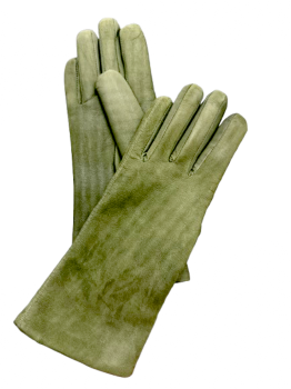  Women's leather gloves Olive 6.5