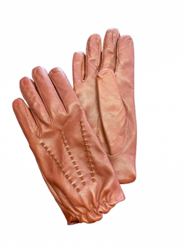 Women's leather gloves SHORT COGNAC 7.5