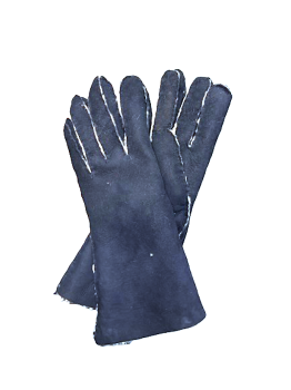 Women's fur gloves PRAKRITI NAVY BLUE, sizes 7 and 7.5