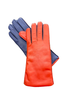  Women's hand-stitched leather gloves, size 7.5