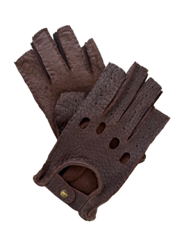 Women's Peccary leather gloves, marine blue, size 7,5 - 8