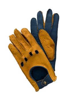 Women's leather gloves Peccary Mustard Jeans 7.5
