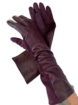 Women's Leather Gloves Aubergine 7.5