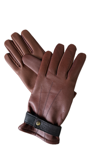  Naravir Brown Men's Leather Gloves 7.5