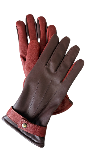  Men's Leather Gloves Naravir Brown Cork 8