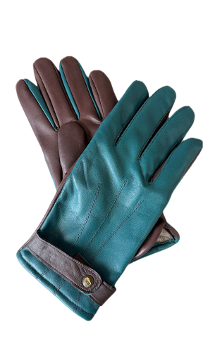 Men's leather gloves Naravir Tyrkys brown 8