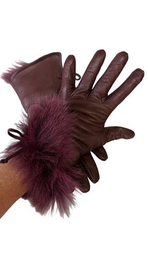 Women's leather gloves Toscana, Bordeaux, size 7.5