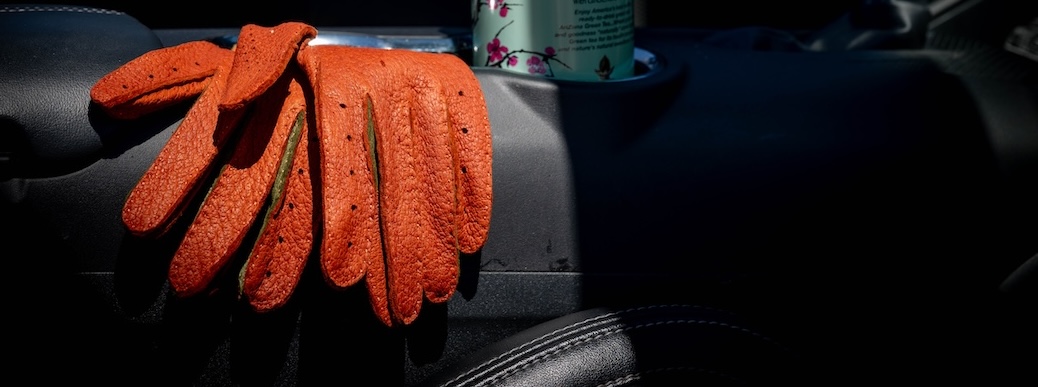 Woman driving gloves